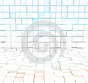 Abstract white cubic background - 3D rendering