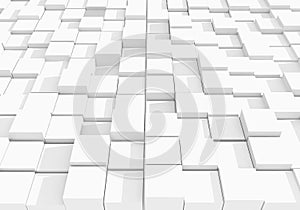 Abstract white cubic background - 3D rendering