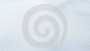 Abstract White Cubic Waving Surface Futuristic Background