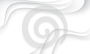 Abstract white curve grey shadow dynamic line background vector