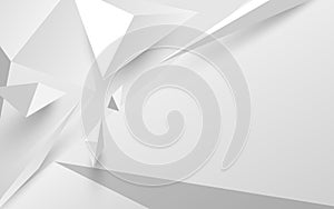Abstract white 3d polygonal background. Vector illustration