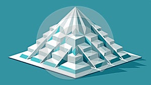 Abstract white 3d pyramids background. Vector illustration