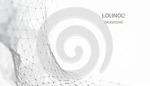Abstract White Digital Plexus Wave Background