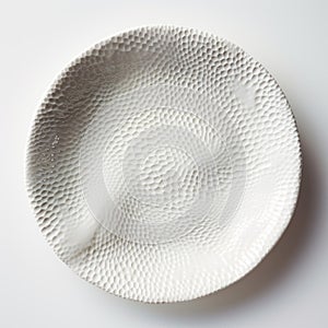 Abstract White Dinner Plate With Wavelike Pattern - Janine Antoni Inspired Design