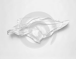 Abstract white fabric over white background