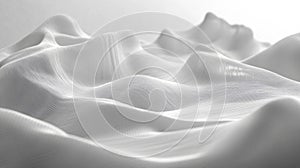 Abstract White Fabric Waves with Subtle Texture