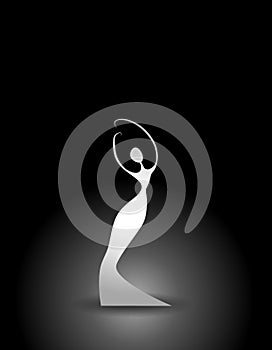 Abstract White Female Silhouette