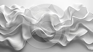 Abstract White Flowing Waves Background Generative AI