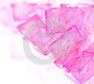 Abstract white fractal background. Pink and purple square patter