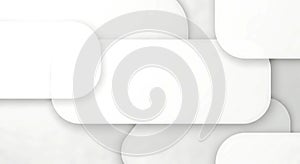 Abstract White Geometric Background with Rounded Rectangles and Shadow Effect Overlay