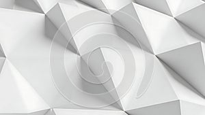 Abstract White Geometric 3D Rhombus Pattern Background