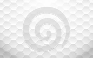 Abstract white geometric hexagon background