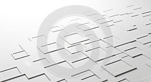 Abstract White Geometric Pattern of Overlapping Squares and Rectangles background