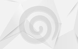 Abstract white geometric polygonal 3D background. Vector Illustration