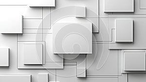 Abstract White Geometric Background with Overlapping Squares