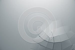 Abstract White Geometric Surface quad Loop clean minimal pattern, 3d background for business presentation. 3d render illustration