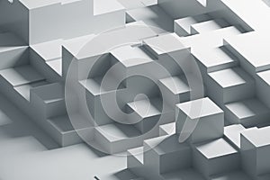 Abstract White Geometric Surface quad Loop clean minimal pattern, 3d background for business presentation. 3d render illustration