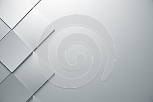 Abstract White Geometric Surface quad Loop clean minimal pattern, 3d background for business presentation. 3d render illustration