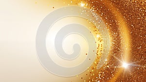 Abstract white and gold glittered metallic texture background design, Generative AI