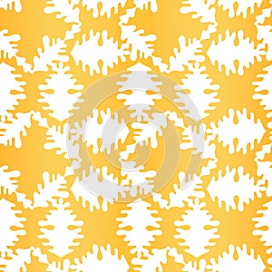 Abstract white and golden background with floral hand drawn ornament. Geometric seamless pattern for wallpaper, web page