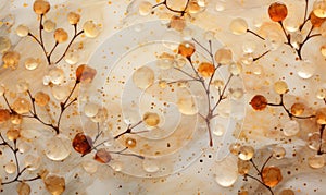 abstract white golden flower background, in the style of floral montage