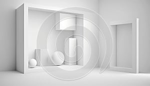 Abstract white and gray gradient background.geometric modern design, smooth lines.