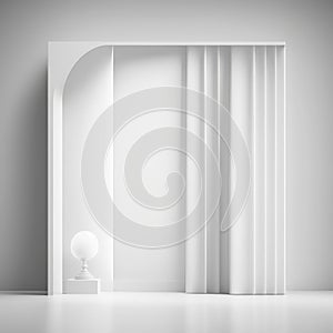 Abstract white and gray gradient background.geometric modern design, smooth lines.