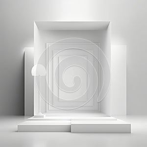 Abstract white and gray gradient background.geometric modern design, smooth lines.