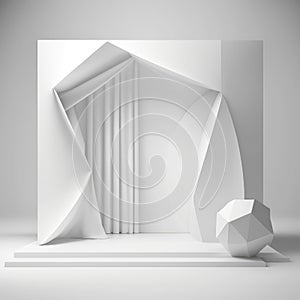 Abstract white and gray gradient background.geometric modern design, smooth lines.