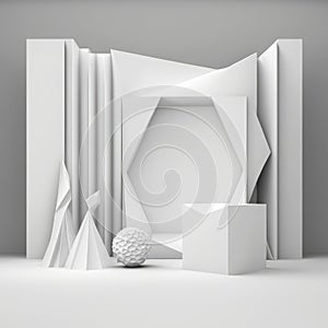 Abstract white and gray gradient background.geometric modern design, smooth lines.