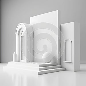 Abstract white and gray gradient background.geometric modern design, smooth lines.