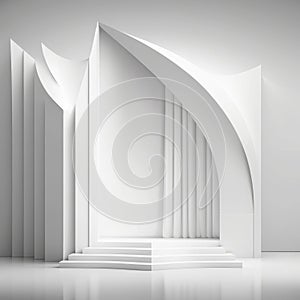 Abstract white and gray gradient background.geometric modern design, smooth lines.