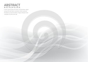 Abstract white and gray gradient color curve background