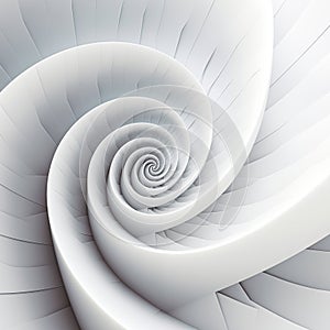 Abstract white and gray surface spiral