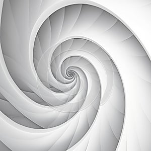 Abstract white and gray surface spiral