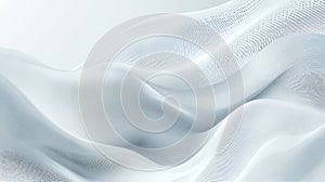 Abstract White and Gray Wave Background Texture Fluid Minimalist Design with Soft Curves and Subtle