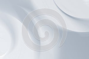 Abstract white and gray waves flow with light on white background. Abstract white technology background