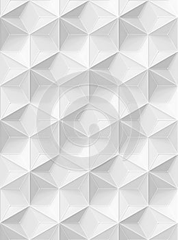 Abstract white grayish stars and hexagons - relief surface pattern - Vertical Background