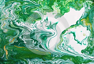 Abstract white and green marble background. Game of colors