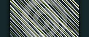Abstract White, Grey, Dark Blue and Green Slanted Crossing Lines, Striped Pattern, Lines of Various Thickness - Vector Design