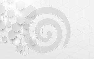 Abstract white and grey geometric technology digital hi tech concept and Futuristic design background