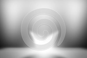 Abstract white and grey on light silver background pattern gradient blurred banner.