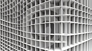 Abstract White Grid Structure Modern Architectural Design Curved Geometric Pattern 3D Rendering