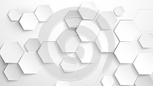 Abstract white hexagon background. Vector Illustration