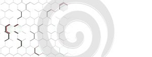 Abstract white hexagon with copy space background