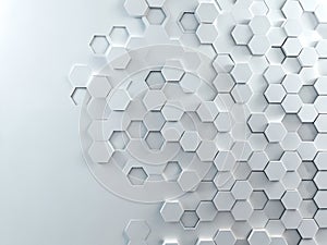 Abstract White Hexagon Pattern Background Texture