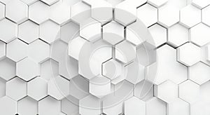 Abstract white hexagonal geometric pattern background