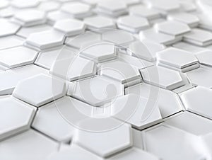 Abstract White Hexagonal Pattern Background