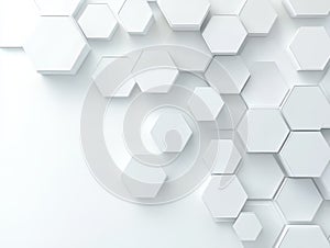 Abstract White Hexagonal Pattern with Copy Space