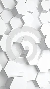 Abstract White Hexagonal Patterned Background Geometric Design